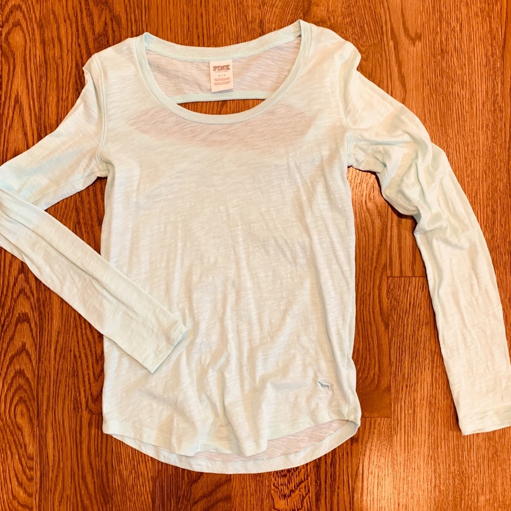 PINK long sleeve top in light mint green
